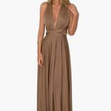 Evening Dress with V-Neck - Women's Style for Gala Nights