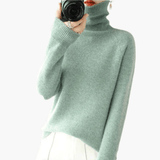 Turtleneck Knit Sweater for Women – Winter Sweater with Long Sleeves