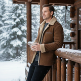 The Sorrento Men’s Vintage Faux Suede Shearling Fleece Jacket