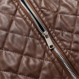 The Colfosco Men’s Winter Quilted Leather Bomber Jacket