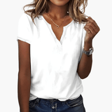 Short V-Neck T-Shirt for Women - Casual Short Sleeve Shirt