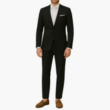 Men's Summer Suit Two-Piece with Lapel and Flat Front Trousers