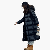 Women’s Down Coat with Hood and Zipper