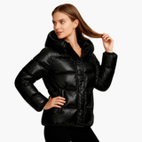 Women Quilted Jacket with Hood and Zipper