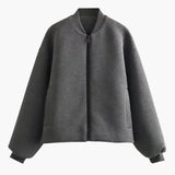 Women’s Biker Jacket with Front Zip-Fitted Cuffs