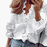 Women’s Blouse with V-Neckline and Ruffle Detail