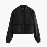 Women’s Bomber Jacket with Flap Pockets