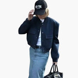 Women’s Bomber Jacket with Flap Pockets