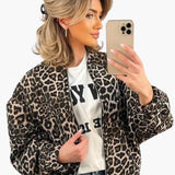 Women’s Bomber Jacket with Front Zip - Ribbed Hem and Side Pockets