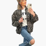 Women’s Bomber Jacket with Front Zip - Ribbed Hem and Side Pockets