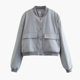 Women’s Bomber Jacket with Hip-Length Design