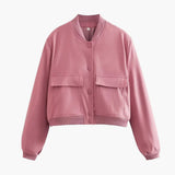 Women’s Bomber Jacket with Hip-Length Design