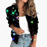 Women’s Bomber Jacket with Printed Surface