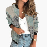 Women’s Bomber Jacket with Printed Surface