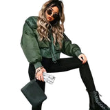 Women’s Bomber Jacket with Zip and Side Pockets