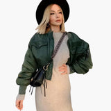 Women’s Bomber Jacket with Zip and Side Pockets