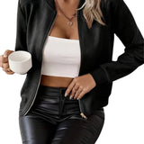 Women’s Bomber Jacket with Zip and Structured Yoke