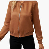 Women’s Bomber Jacket with Zip and Structured Yoke