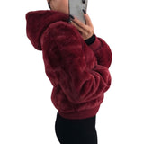Women’s Bomber Jacket with Zip and Textured Surface