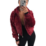 Women’s Bomber Jacket with Zip and Textured Surface