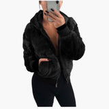 Women’s Bomber Jacket with Zip and Textured Surface