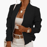 Women’s Bomber Jacket with Zipper Closure