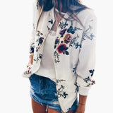 Women’s Bomber Jacket with Zipper and Long Sleeves