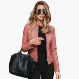Women’s Bomber Jacket with Zipper and Pockets