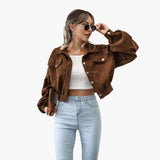 Women’s Bomber Jacket with Zipper and Pockets