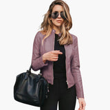 Women’s Bomber Jacket with Zipper and Pockets
