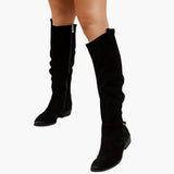 Women’s Boots with Side Zipper and Low Heel