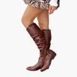 Women’s Boots with Side Zipper and Low Heel