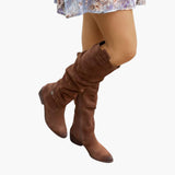 Women’s Boots with Side Zipper and Low Heel