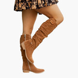 Women’s Boots with Side Zipper and Low Heel