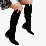 Women’s Boots with Side Zipper and Low Heel