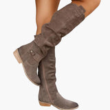 Women’s Boots with Side Zipper and Low Heel