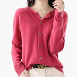 Women's Cardigan with V Neck and Button Closure