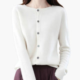 Women's Cardigan with V Neck and Button Closure