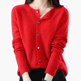 Women's Cardigan with V Neck and Button Closure