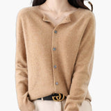Women's Cardigan with V Neck and Button Closure