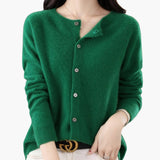 Women's Cardigan with V Neck and Button Closure