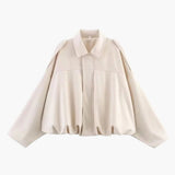 Women’s Casual Zip-Front Bomber Jacket with Relaxed Fit