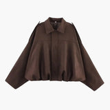 Women’s Casual Zip-Front Bomber Jacket with Relaxed Fit