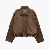 Women’s Casual Zip-Front Bomber Jacket with Relaxed Fit