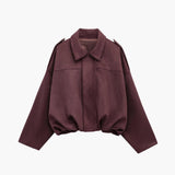 Women’s Casual Zip-Front Bomber Jacket with Relaxed Fit