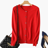 Women’s Classic Knit Cardigan with Button Fastening and Ribbed Cuffs