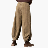 Women’s Corduroy Trousers with Side Pockets and Button Cuffs