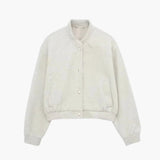 Women's Cropped Bomber Jacket with Relaxed Fit and Cozy Warmth