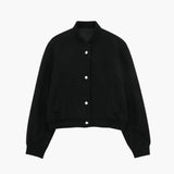 Women's Cropped Bomber Jacket with Relaxed Fit and Cozy Warmth
