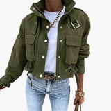 Women’s Cropped Jacket with Flap Pockets